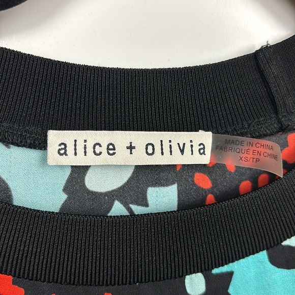 Alice + Olivia Jetti Raglan Sweatshirt Dress Multicolor - Size XS - Picture 7 of 13